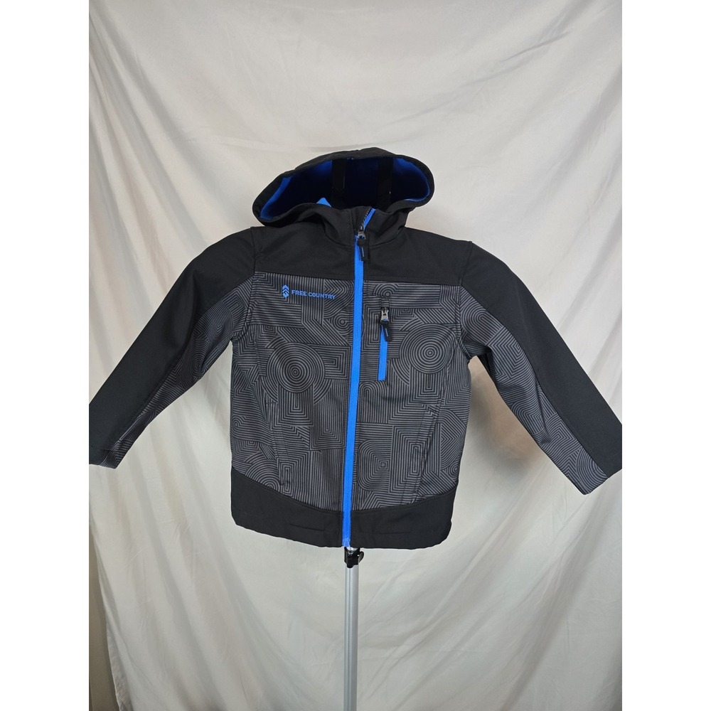 BNWT Free Country Kids Boys Full Zip Water Resistant Hooded Jacket Size M